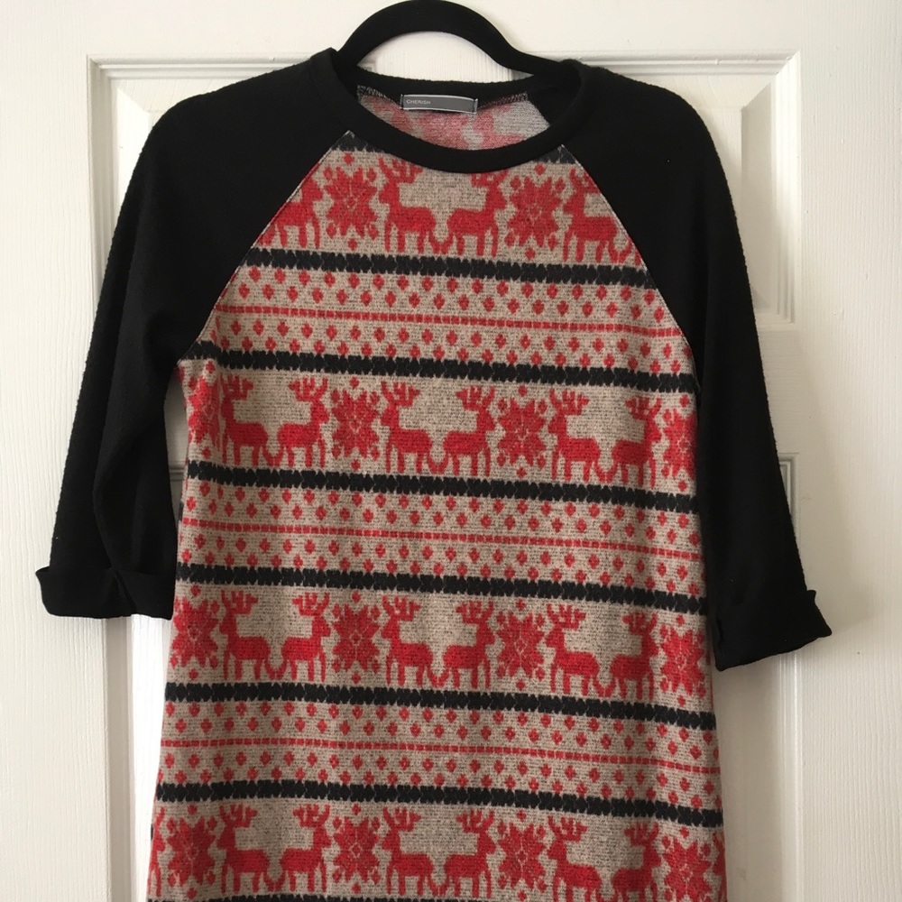 Reindeer Sweater Raglan Tunic